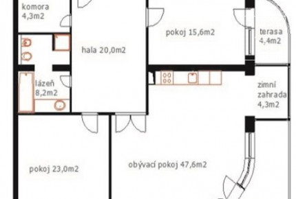 Partly furnished, 3-bedroom apartment in a newly built condominium, U Kříže, Jinonice