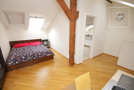 One bedroom two-story loft apartment, Kubelíkova, Žižkov