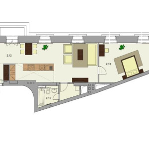 1-bedroom attic apartment, Ostrovní, Nové Město