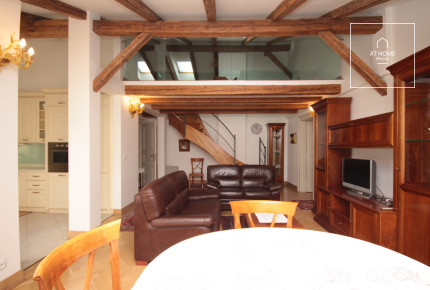 Luxury, fully fitted 2-bedroom attic duplex with balcony, Vinohrady