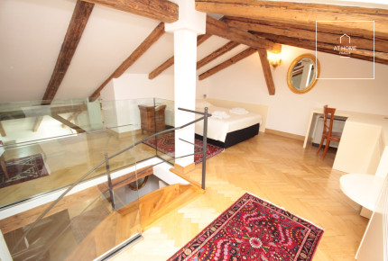 Luxury, fully fitted 2-bedroom attic duplex with balcony, Vinohrady