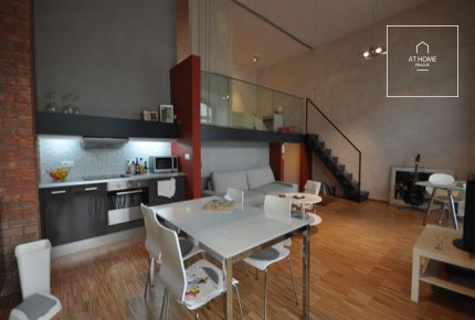 Fully furnished 1-bedroom loft with terrace, Šaldova, Karlín