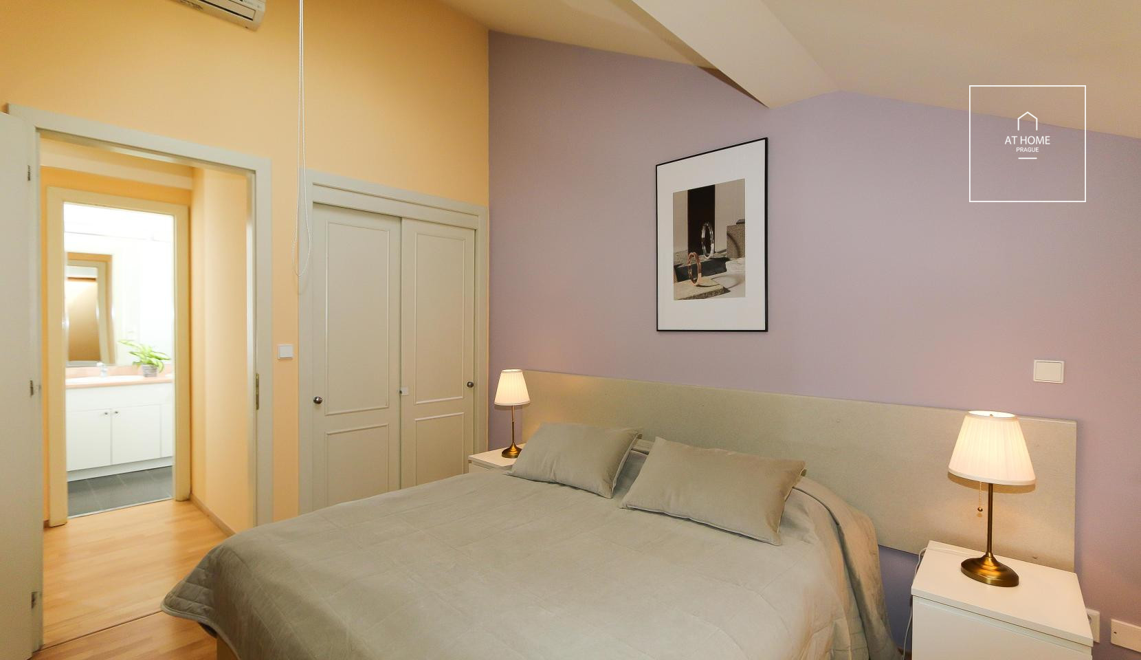 2 bedroom fully furnished duplex, Belgická, Vinohrady