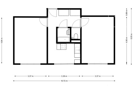 Nice unfurnished 2-bedroom apartment, after reconstruction, Strašnice