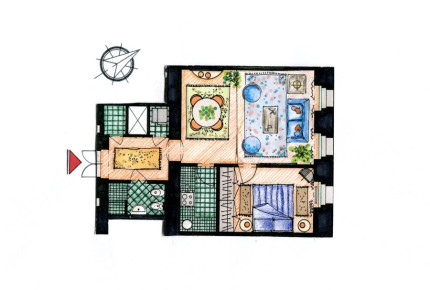 Fully furnihed, stylish 1 bedroom apartment. Close to Karlovo náměstí. Odborů, Nové Město