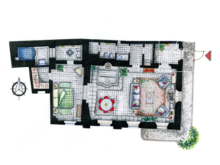 Apartment with private small garden, Malá Strana