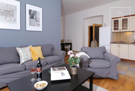 Plně zařízený, dvouložnicový byt, Moravská, Vinohrady