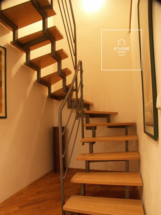 Attic, duplex apartment for rent, Odborů, Nové Město