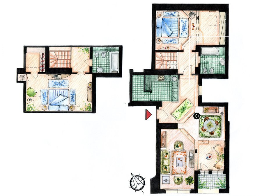 Attic, duplex apartment for rent, Odborů, Nové Město