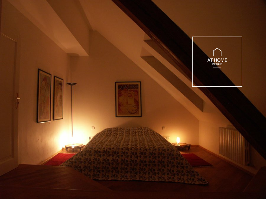 Attic, duplex apartment for rent, Odborů, Nové Město