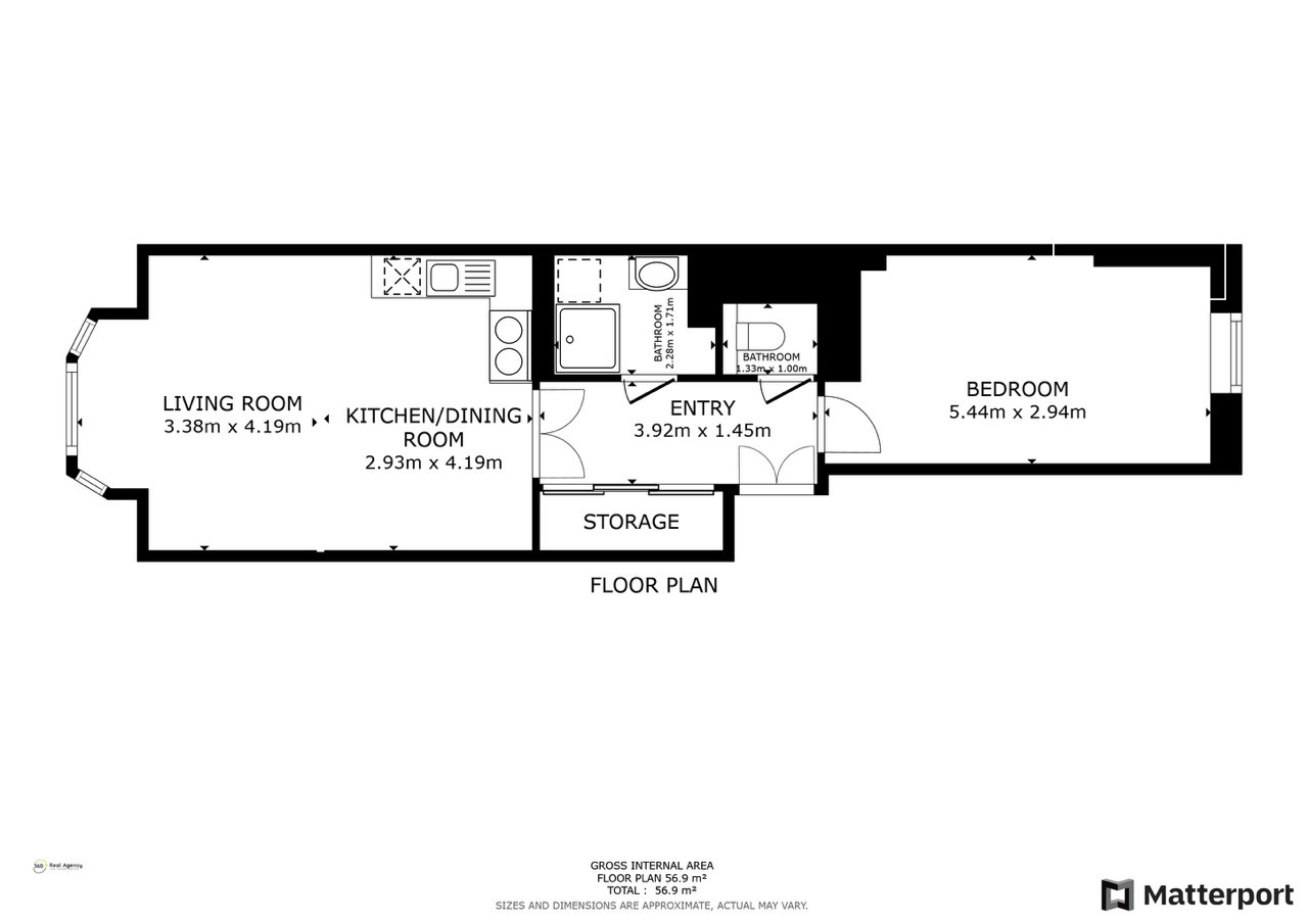 Unfurnished 1 bedroom apartment, Slezská, Vinohrady