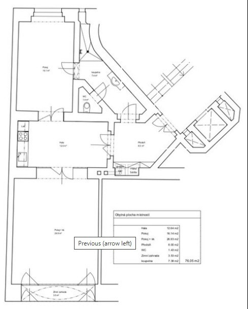Martinská, 1-bedroom studio, Staré Město