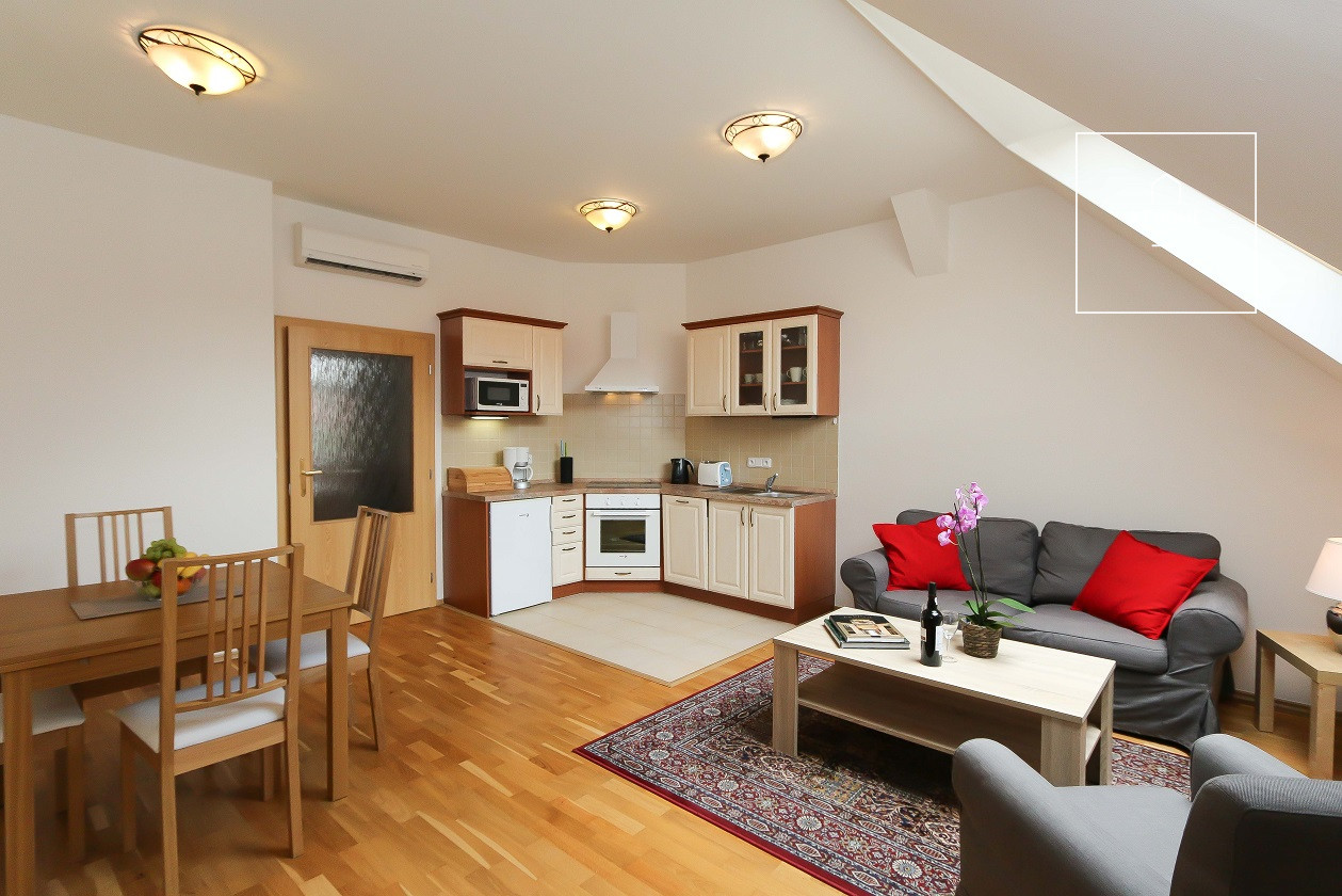 Fully furnished one bedroom loft, Na Kozačce, Vinohrady.