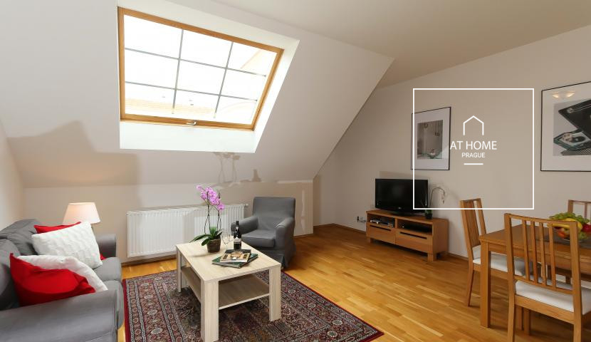 Fully furnished one bedroom loft, Na Kozačce, Vinohrady.