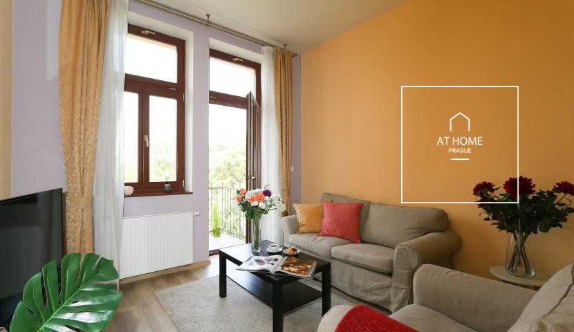 Plně zařízený příjemný byt 3+kk, Máchova, Vinohrady